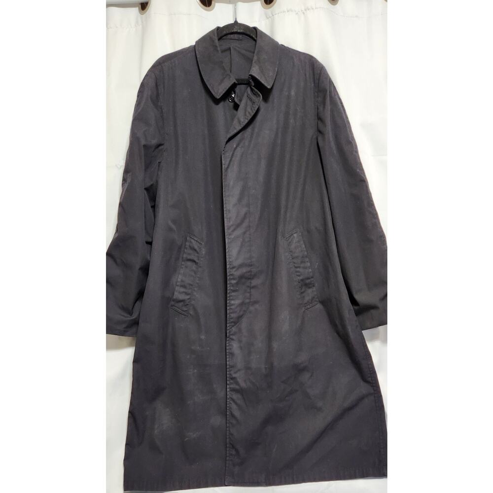 Vintage US Military Raincoat 1975 Black Enlisted RainCoat Men’s Medium 38-40 L